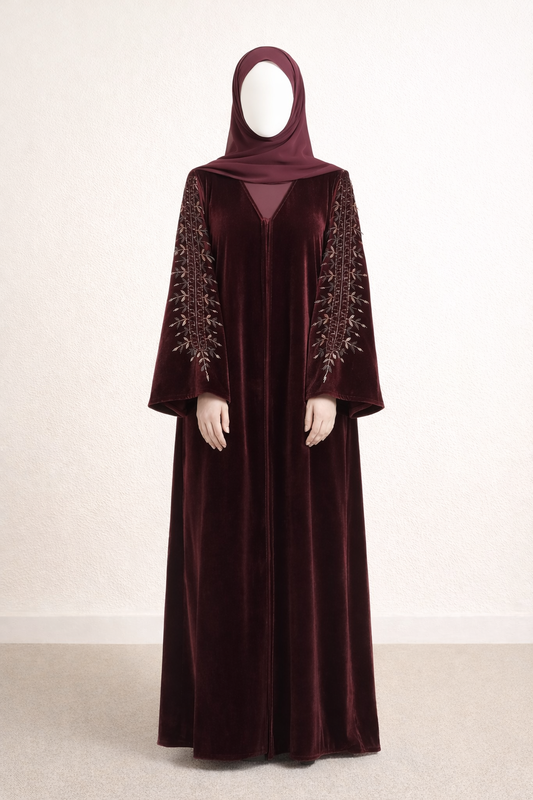 Hand Embellished Velvet Heirloom Abaya