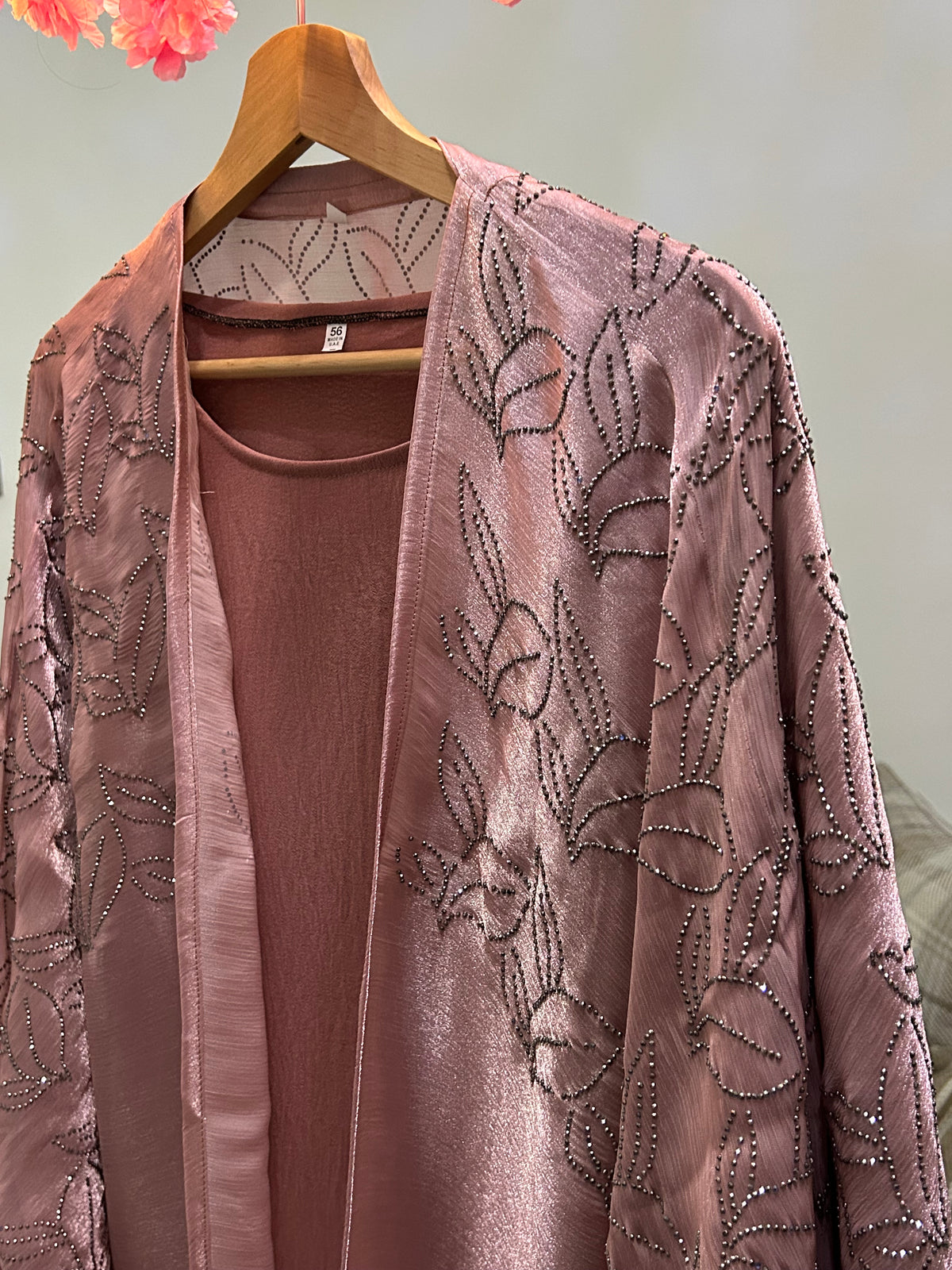 Dusty Rose Serenade Butterfly Abaya